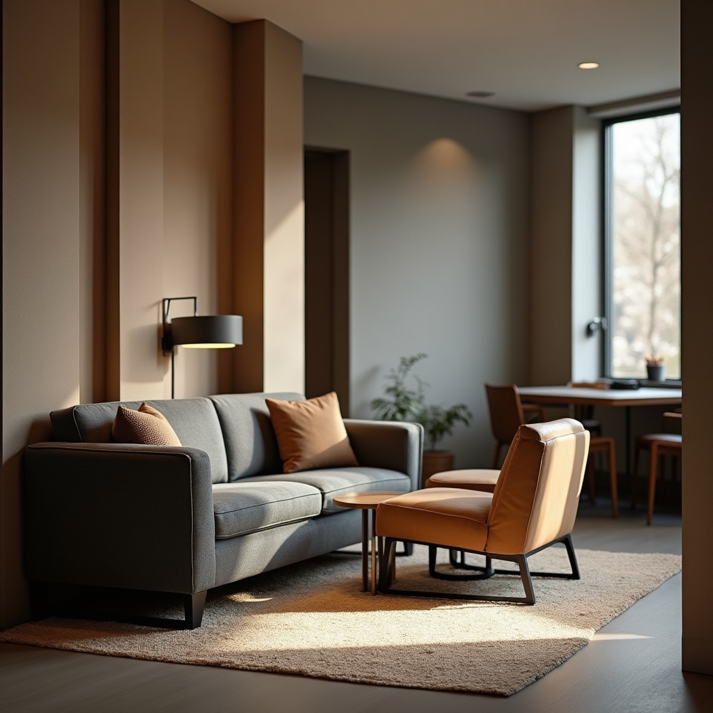 Comfortable breakout area designed for private business conversations