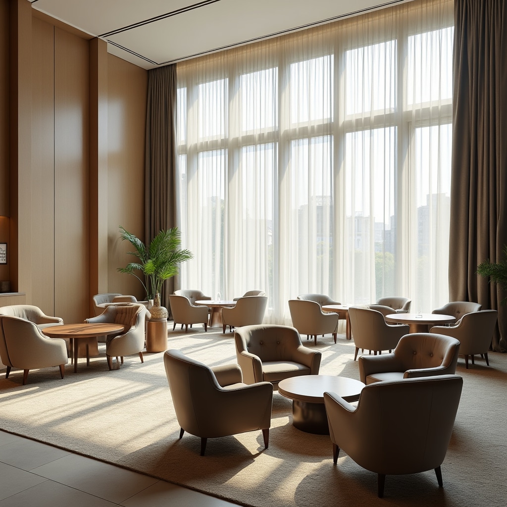 Professionally designed networking space with optimal layout for conversation flow